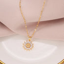 GARGANTILHA GIRASSOL BANHADO EM OURO 18K