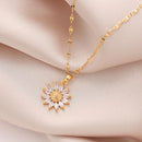 GARGANTILHA GIRASSOL BANHADO EM OURO 18K